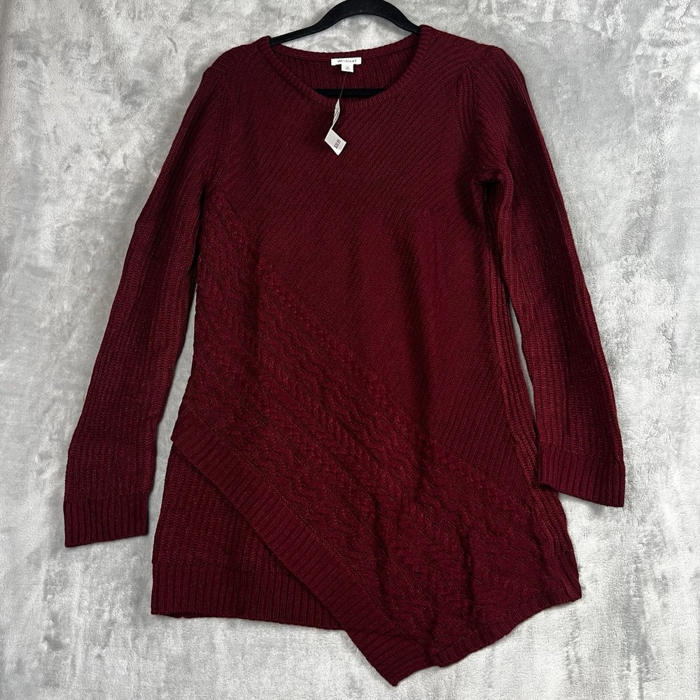 Women Sweater Tunic Maroon‎ Crew Neck size Medium Long Sleeve Westport
